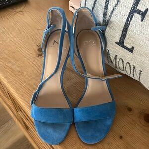 Marc Fisher blue suede heels.
